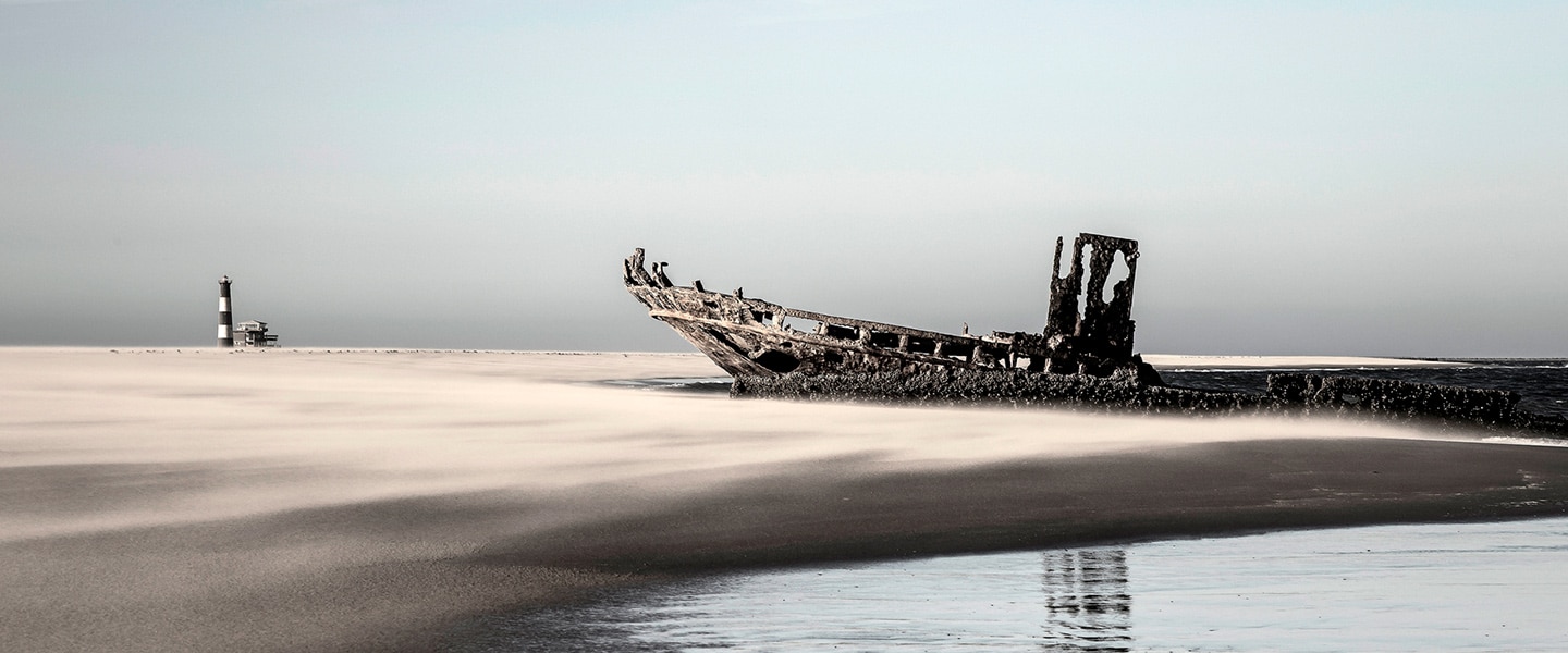 An unnamed shipwreck at Pelican Point in Walvis Bay. PHOTO: Xenia Ivanoff-Erb 